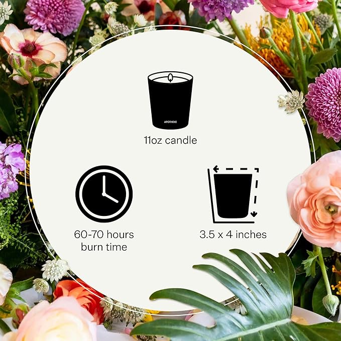 Apotheke Signature Scented Candles for Home, Earl Grey Bitters - 10.5 oz - Soy Wax, Non Toxic, Large Jar White - Luxury Candle Gifts for Women & Men - Bergamot, Peony, and Lemon