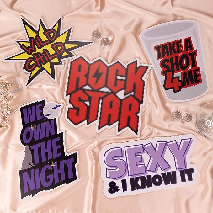 (Party Pack) Elevate Your Photo Booth Experience with Durable & Waterproof Photo Booth Props - Perfect for Weddings, Birthdays, & Photo Booth Businesses - PVC Foamboard Photo Props -10 Pieces per Set