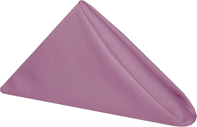 Ultimate Textile Poly-Cotton Twill Plumberry Cloth Napkins - 17" x 17" (Set of 12) Washable Lunch Napkins for Weddings Restaurants Parties