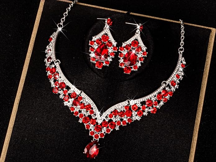 Kamirola Tiaras and Crowns for Women,Tiaras Earrings Necklace, Crystal Bridal Jewelry Set, Costume Party Halloween Prom Pageant Jewelry for Women TR80