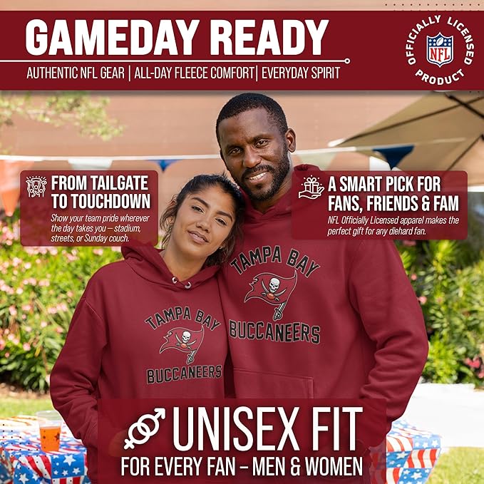 Team Fan Apparel NFL Adult Gameday Hooded Sweatshirt - Poly Fleece Cotton Blend - Stay Warm and Represent Your Team in Style