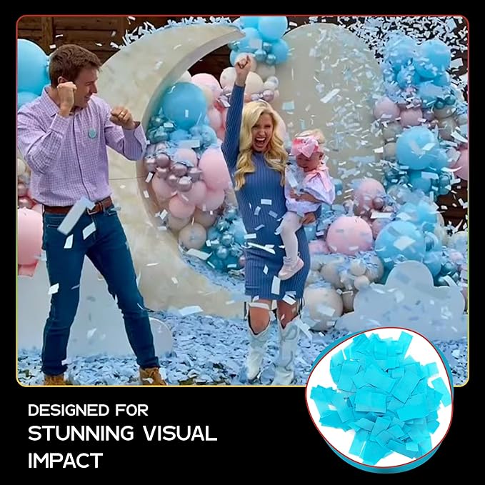 Ultimate Confetti, Turquoise color Biodegradable Confetti - Rectangular Tissue Paper Confetti for Cannon and Launcher use – Best for Gender Reveal, Parties, Concerts and Weddings - 20 lb, 320 oz