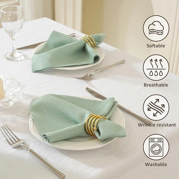 Cloth Napkins Set of 24 Reusable,UWWGKK 17x17 Inch Napkins Cloth Washable for Dinner, Restaurant,Wedding,Hotel