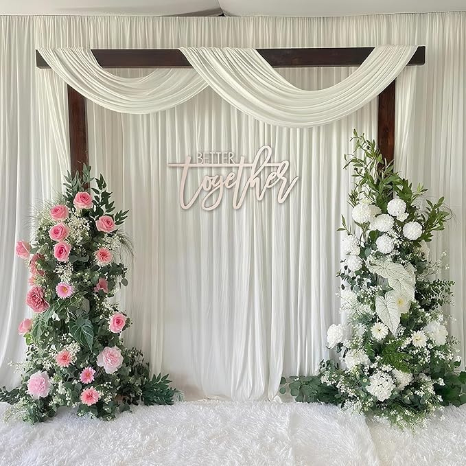 Better Together Wedding Wooden Sign - Backdrop Wedd ing Wood Sign, Background Wall Weddin g Party Decoration, Photo Booth Prop (Better Together Wedding Wooden Sign)