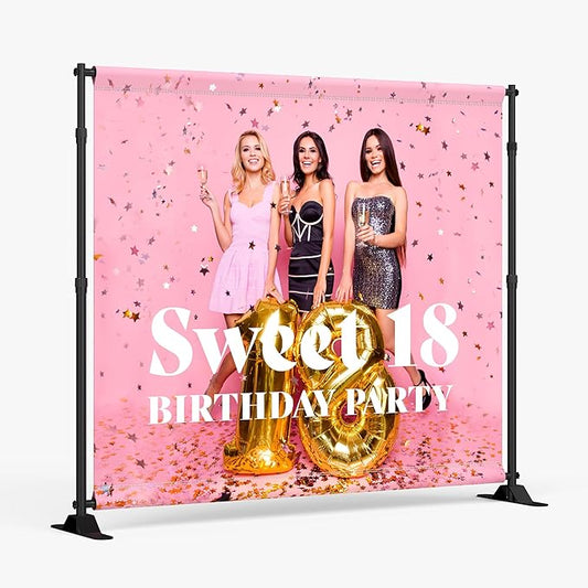 wall26 Custom Banner for Birthday Personalized Photography for Birthday Wedding Anniversary Party - 8x10 feet（WxH)