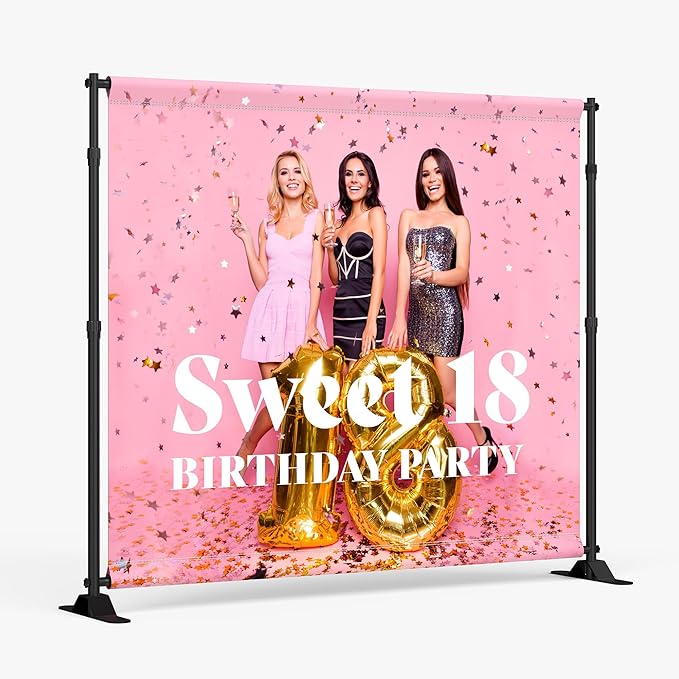 wall26 Custom Banner for Birthday Personalized Photography for Birthday Wedding Anniversary Party - 5x8 feet（WxH)