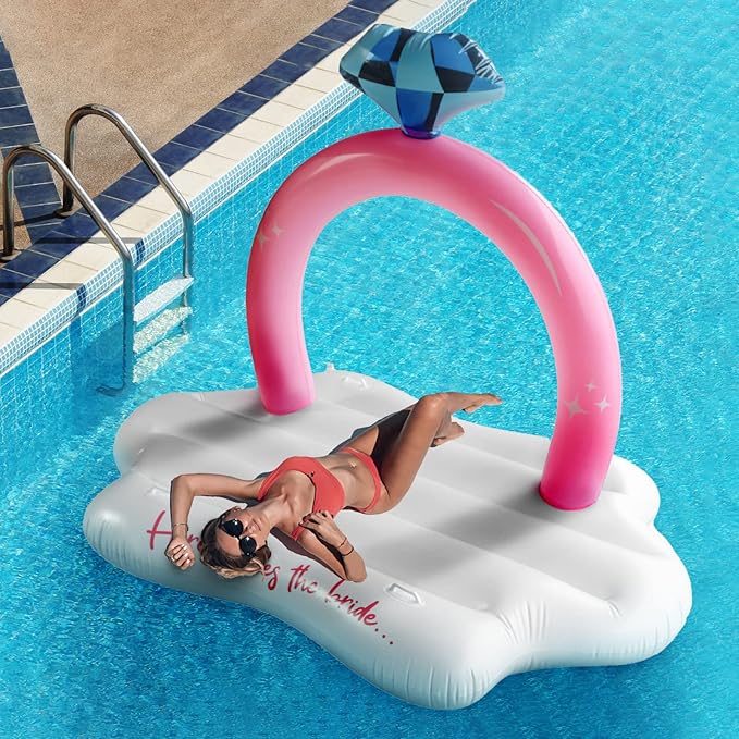 Pop Fizz Designs Giant Ring Float - Ultimate Bachelorette Pool Float - Diamond Ring Pool Float for Bachelorette Party Decorations