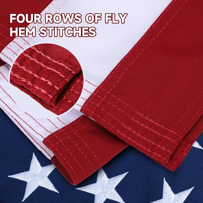 American Flag for Outside 5x8 Ft Upgraded Thickened Spun Polyester Series Fade-Resistant Ultra Durable Tear-Resistant Heavy Duty USA US Flags Heavy Duty , Embroidered Stars, Sewn Stripes, Brass Grommets