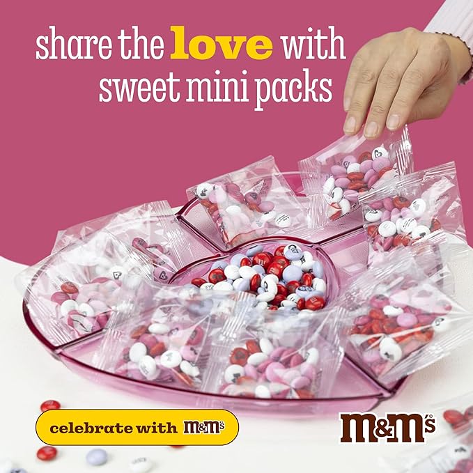M&M’s Valentines Day Milk Chocolate Candy 30 Pack, Individually Wrapped Bulk Kosher Treats, Party Favors for Classroom, Office, Gift Bags, Sharing, Valentine’s Chocolates for Kids & Adults