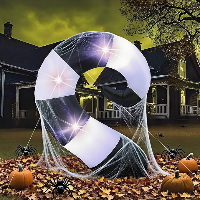 VIHOSE 4.69 FT Halloween Sandworm Inflatable Decoration Blow up Inflatable Sand Worm Built-in LED Lights for Halloween Outdoor Garden Lawn Scary Party Decor