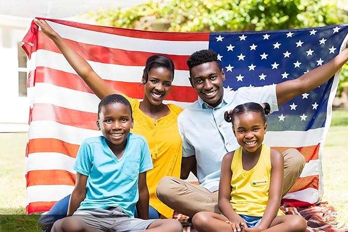 American Flags for Outside 6x10 Ft; American Flags 6x10 Outdoor Heavy Duty. Durable 250D Polyester US flags with Premium Embroidered Stars, Sewn Stripes, Brass Grommets, and Vibrant Colors.