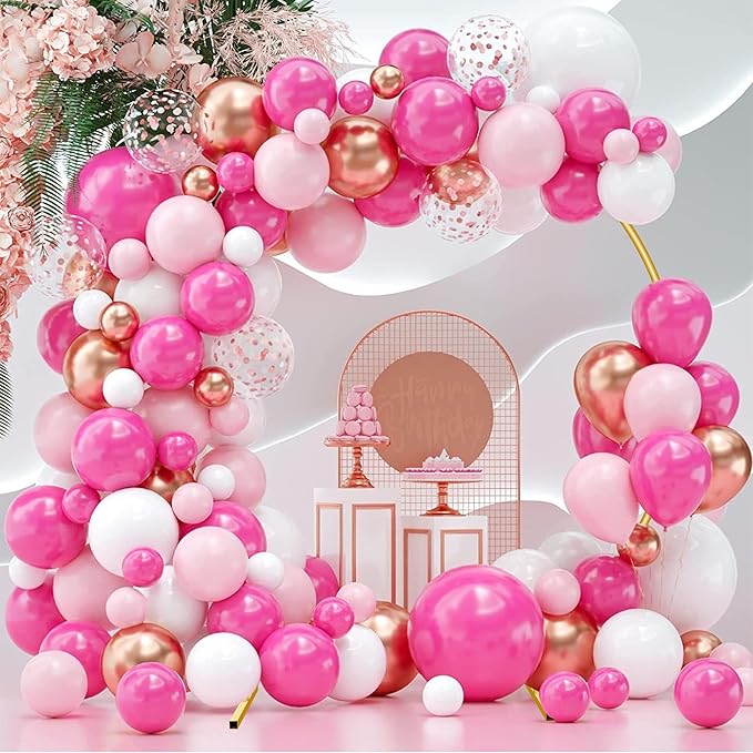 7.2FT Circle Balloon Arch Stand for Floor Round Arch Backdrop Stand for Parties Flower Balloon Arch Frame Kit Flower Gold Metal Arches Backdrop for Birthday Party Wedding Christmas Decorations