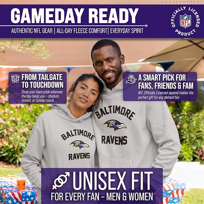 Team Fan Apparel NFL Adult Gameday Hooded Sweatshirt - Poly Fleece Cotton Blend - Stay Warm and Represent Your Team in Style
