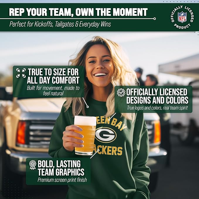 Team Fan Apparel NFL Adult Gameday Football Crewneck Sweatshirt - Cotton Blend - Stay warm, comfortable & stylish on game day
