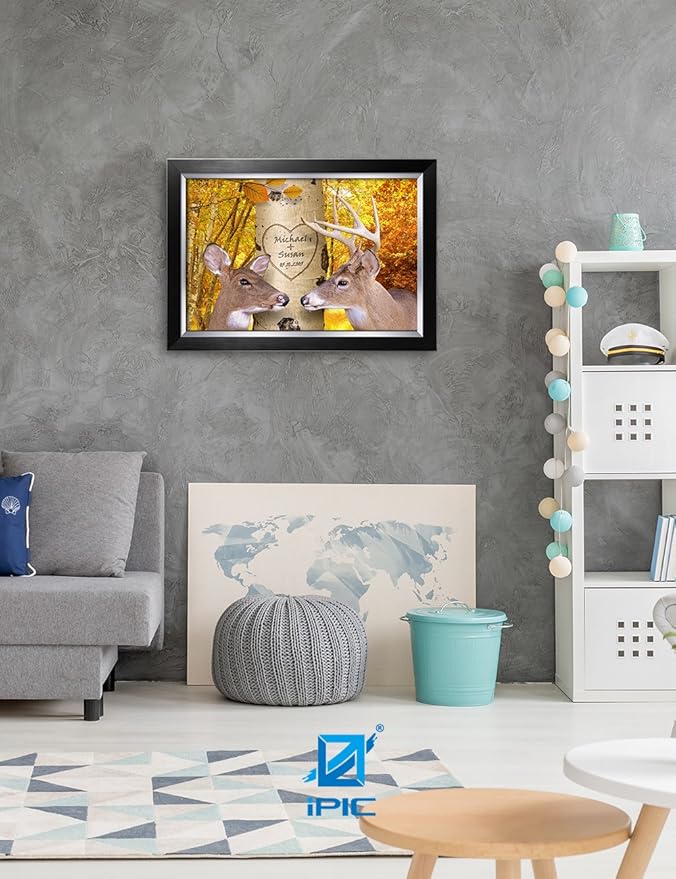 IPIC - Oh My Dear, Personalized Artwork with Names and Date on, Customized Gift for Anniversary,Wedding,Birthday and Holidays. Picture size: 24x16, Framed Size: 27x19