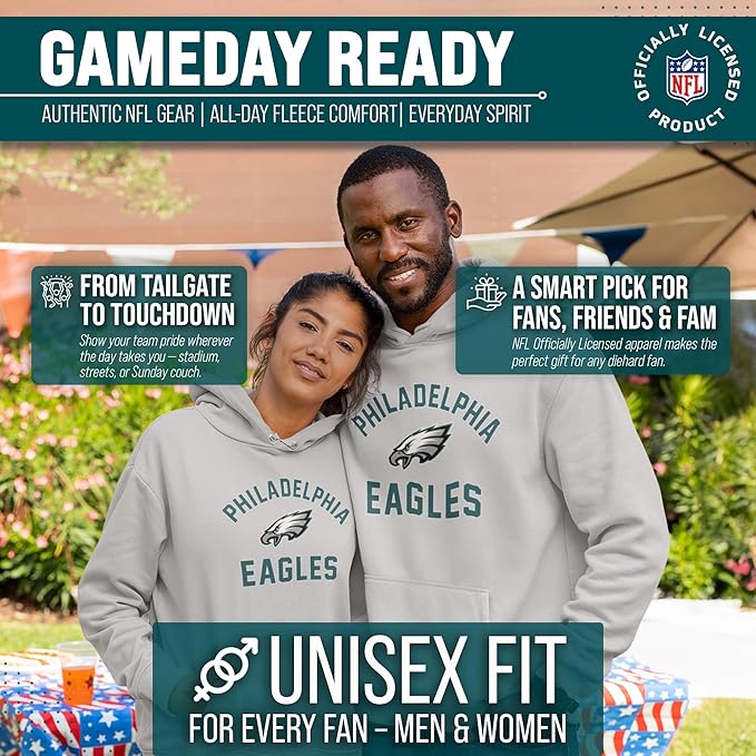 Team Fan Apparel NFL Adult Gameday Hooded Sweatshirt - Poly Fleece Cotton Blend - Stay Warm and Represent Your Team in Style