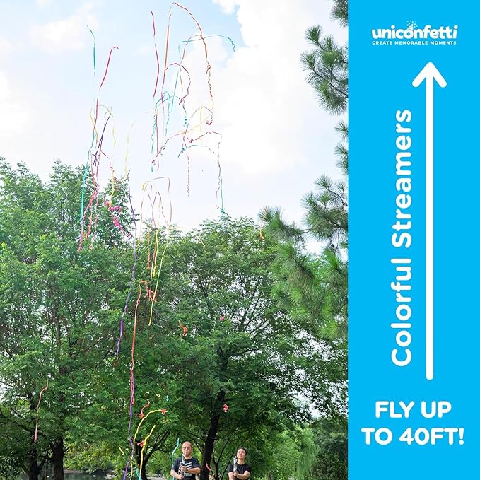 SILVER Confetti Poppers - 16" BIODEGRADABLE SILVER Confetti Cannon (Silver Party Poppers/Glitter/Bomb) Compressed Air Popper, Loud POP, For Wedding Send Off, Wedding Supplies, Birthday Party