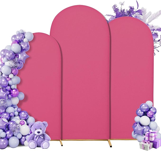 3-Piece Arch Cover Bundle – 7.2FT, 6.6FT & 6FT Stretch Spandex Backdrop Set – Wedding, Birthday & Photo Booth Arch Covers for Every Event