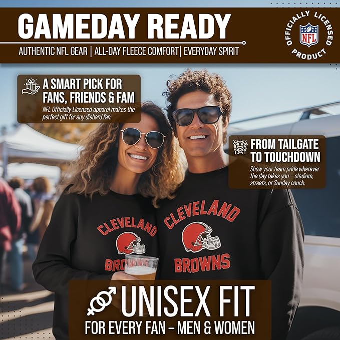 Team Fan Apparel NFL Adult Gameday Football Crewneck Sweatshirt - Cotton Blend - Stay warm, comfortable & stylish on game day