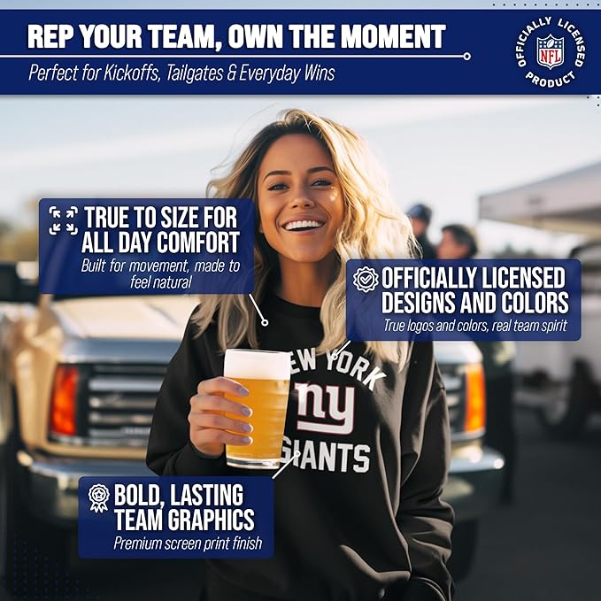 Team Fan Apparel NFL Adult Gameday Football Crewneck Sweatshirt - Cotton Blend - Stay warm, comfortable & stylish on game day