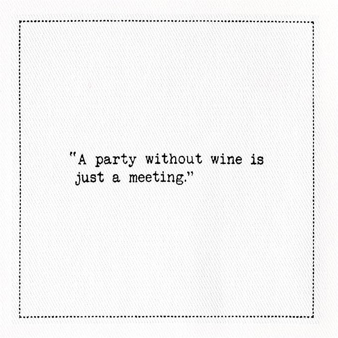 Five Star Funny Wine Quotes | White Cotton Cocktail Napkins | 50 Luxury Disposable Beverage Napkins with Witty Bar Quotes | Drink Napkins for Parties, Bars, Weddings & Game Nights
