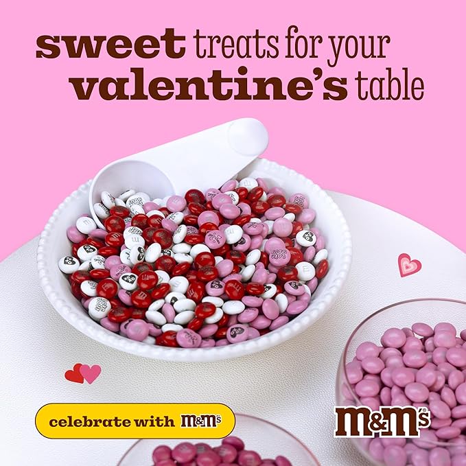 M&M’S WORLD Valentines Day Candy Bulk 5lb Chocolate Candy Variety Pack for Milk Chocolate Gift Baskets and Valentines Gifts