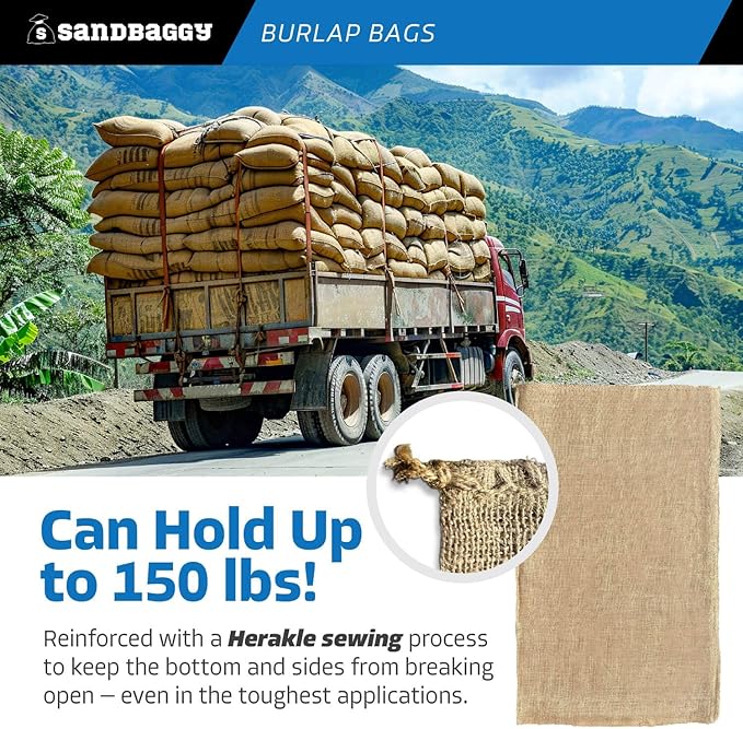 Sandbaggy Burlap Bags Large 24" x 40" - Potato Sack Race Bags for Kids & Adults | Perfect Birthday Party Game | Shrub & Plant Frost Protection - Food Grade (Pack of 20)