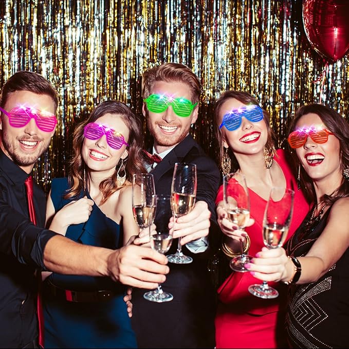 120 PCS Glow In The Dark Party Supplies, Light Up Glasses, Led Glasses, Glow In The Dark Glasses, Glow Party Supplies, Neon Party Glasses for Glow Party, Wedding, Birthday, New Year, Rave, Carnival