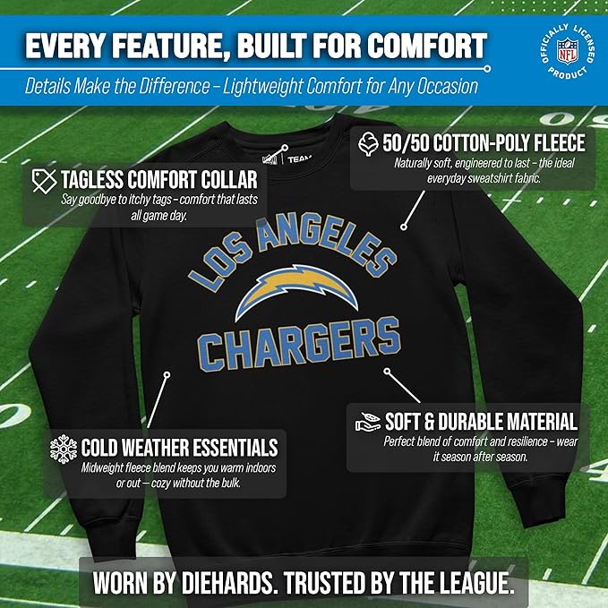 Team Fan Apparel NFL Adult Gameday Football Crewneck Sweatshirt - Cotton Blend - Stay warm, comfortable & stylish on game day