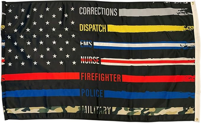 FlagSource First Responder Polyester Patriotic Flag, Dual Sided, 2x3'