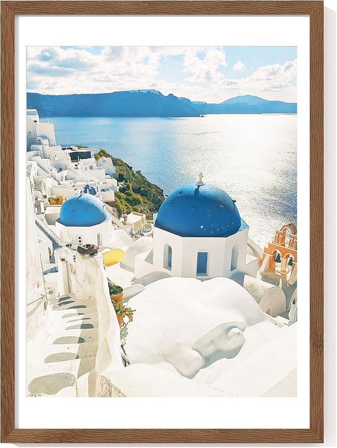 Axeman 17x22 Picture frame with mat for 12x18, Tempered Glass and Hanging Hardware Included Natural Oak Home Decor Art Hanging Frame, Walnut
