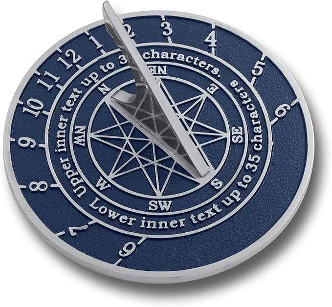 The Metal Foundry Personalized Large Aluminum Sundial Gift. This Unique Gift Idea for Him Or Her is Cast with Your Message and Will Make The Perfect Present for Birthday, Anniversary Or Christmas