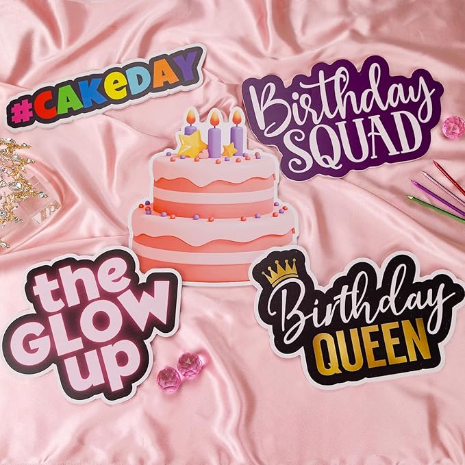 (Birthday Pack) Elevate Your PhotoBooth Experience with Durable & Waterproof Props - Perfect for Weddings, Birthdays, & Photo Booth Businesses - PVC Foamboard Adult Party Photo Props