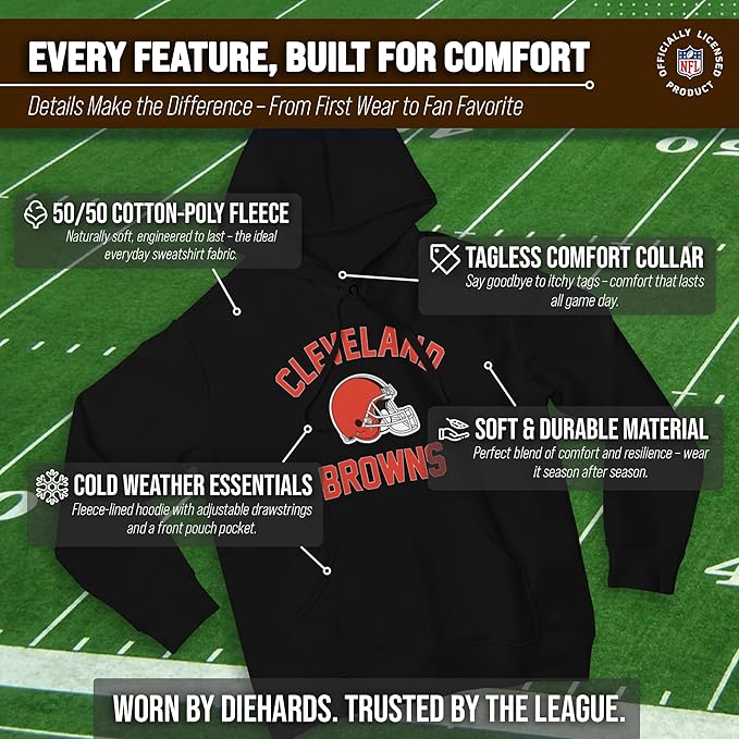 Team Fan Apparel NFL Adult Gameday Hooded Sweatshirt - Poly Fleece Cotton Blend - Stay Warm and Represent Your Team in Style