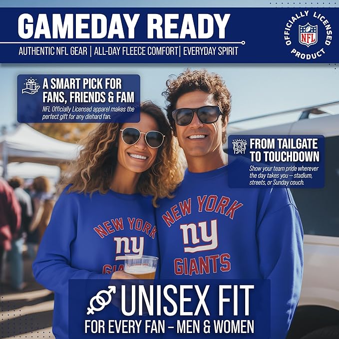 Team Fan Apparel NFL Adult Gameday Football Crewneck Sweatshirt - Cotton Blend - Stay warm, comfortable & stylish on game day