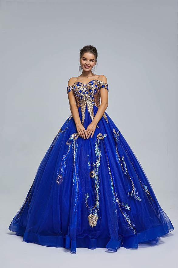 Engerla Women's Beading Sweetheart Ball Gown Tulle Layed Long Quinceanera Dress