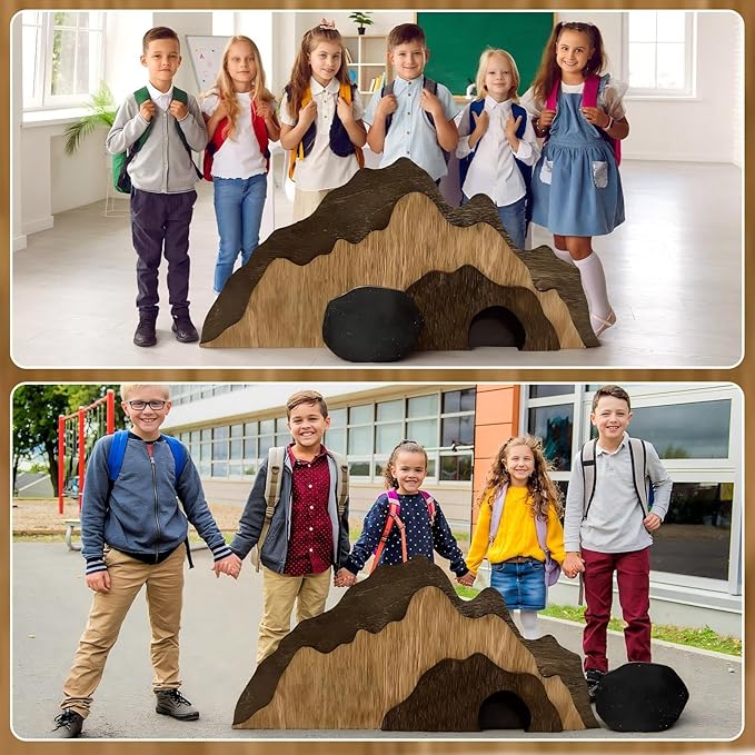 3.94 ft Empty Tomb Decoration Easter Scene with Rock Roll Away Cardboard Cutout Religious Resurrection Scene Display Standup Photo Prop for Easter Party Church Christian Celebrations Decor