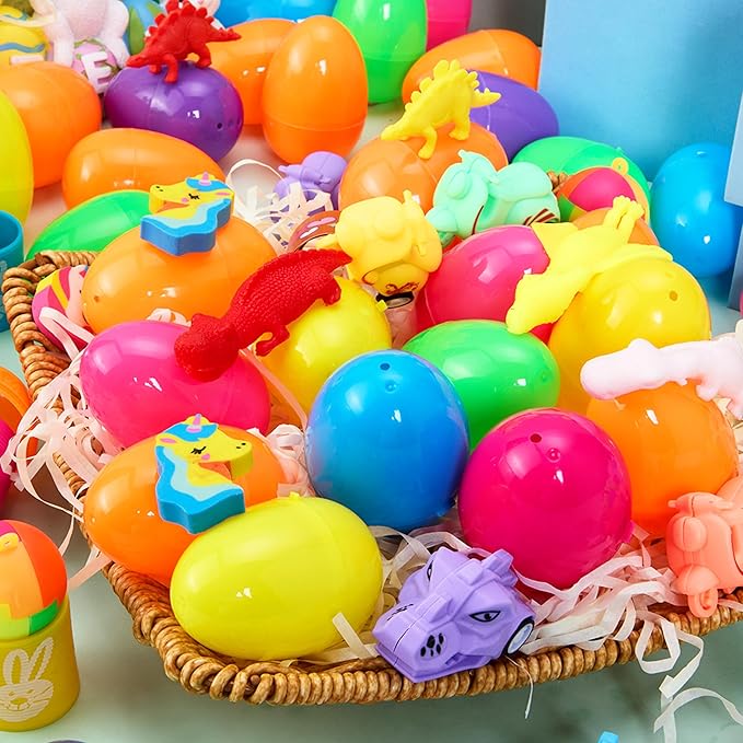 JOYIN 160 PCS Prefilled Easter Eggs with Assorted Toys, Easter Stuffed Eggs for Egg Hunt Supplies, Basket Stuffers Fillers, Classroom Prizes, Party Favors