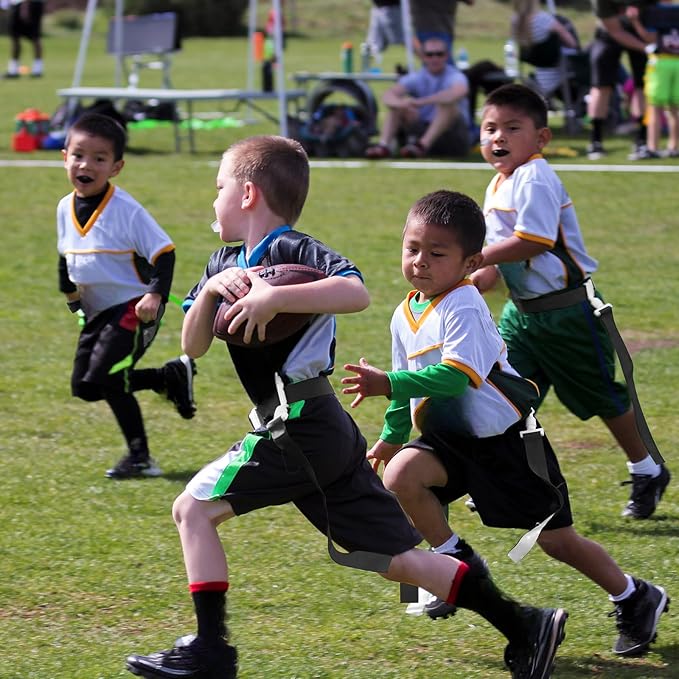 Peryiter 2/12/24/36 Player Flag Football Belt, Adjustable Football Belts and Flags for Kids Youth Adult Sport Team Training