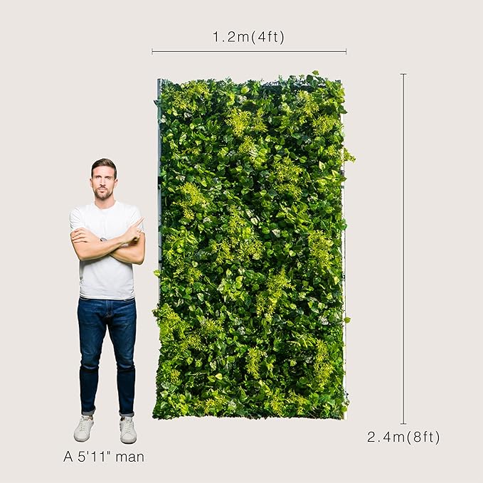 Artificial Luxury‌ Flower Wall Backdrop, Gorgeous 3D Silk Floral Backdrop for Wedding, Baby Shower, Party and Home Decor, Quick Assembly/Storage, Eco ＆ Pet Friendly, 2 pcs, Each Panel 2 * 8 ft.