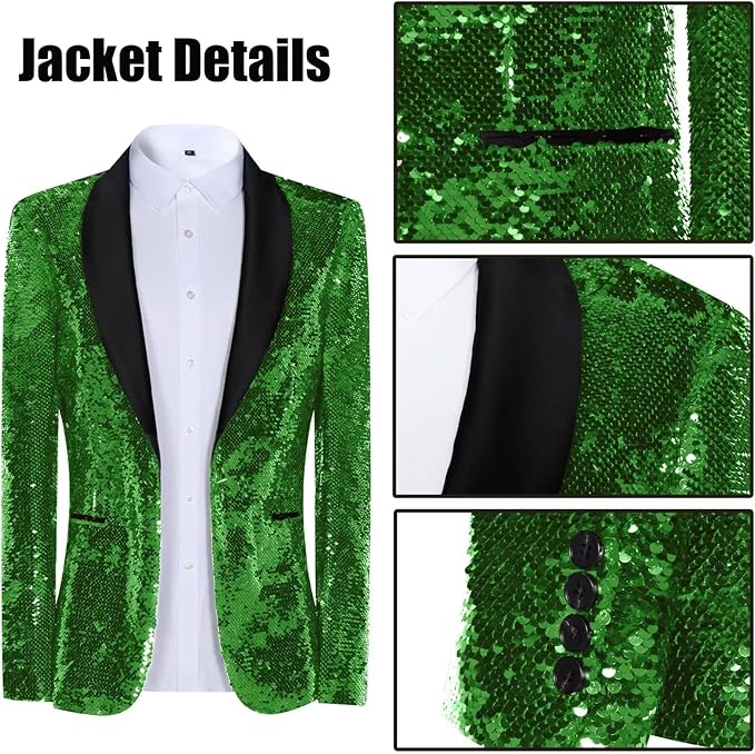 High-End Suits Sequins Men Tuxedo Sparkly Shawl Lapel Homecoming Suit Glitter 2 Pieces Party Prom Festival Blazer Pants