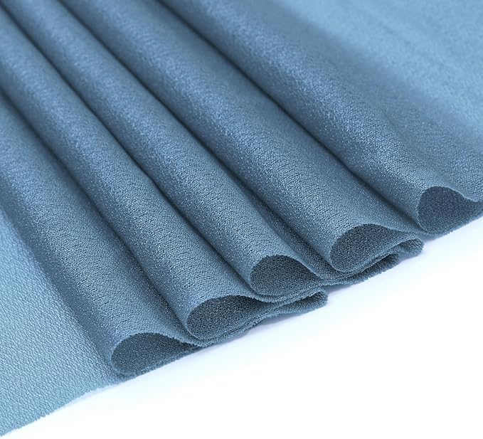 VDS Pack of 250, Dusty Blue, Sheer Chiffon Chair Sashes Bows Chair Cover Back Tie Ribbon for Wedding Birthday Baby Shower Engagement Ceremony Event Party Banquet Restaurant Dining Chair Decoration