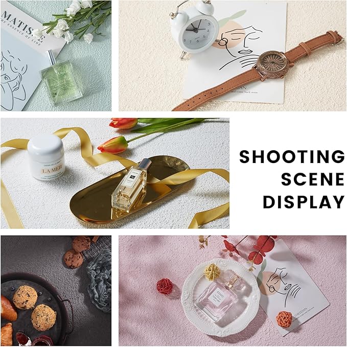5PCS Photography Backdrop Boards with 4 Brackets, 16x16 Inch Coarse Sand Backdrop Board for Food Jewelry, Cosmetics and Ornaments Shooting
