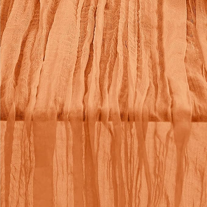 6 Pack Coral Cheesecloth Table Runner 35x120 Inch 10Ft Rustic Gauze Cheese Cloth Table Runner Sheer Cheesecloth Table Runners for Wedding Party Bridal Shower Decoration