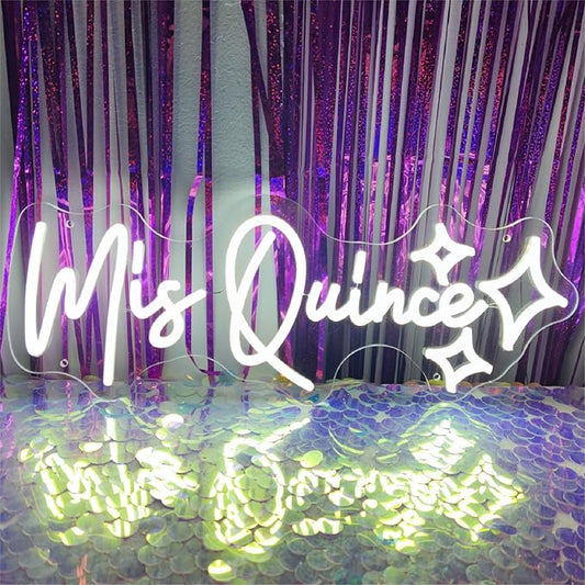 Mis Quince Neon Sign for Wall Decor,Happy Birthday Neon Signs for Bedroom Wall with Dimmable Switch for Any Age Children's Room, Bar, Party, Christmas, Wedding Decoration,43 * 16.4cm