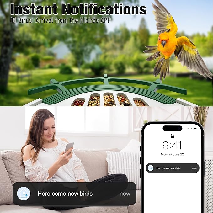 Bird Feeder with Camera 3W Solar Powered Panel Valentines Day Gifts: Smart Bird Feeder for Outdoors with AI Birds Identify Auto Capture, 2K Live Video, Ideal Gift for Parents Men Women(Green)