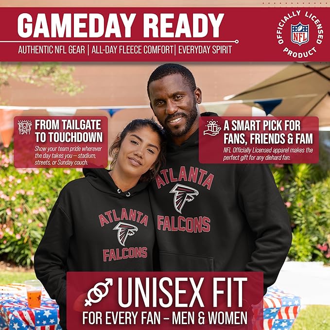 Team Fan Apparel NFL Adult Gameday Hooded Sweatshirt - Poly Fleece Cotton Blend - Stay Warm and Represent Your Team in Style