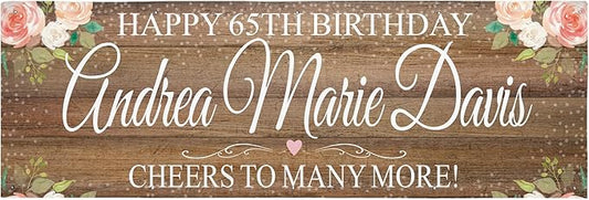 Let's Make Memories Personalized Celebration Banner - Wedding, Anniversary, Engagement Party Decorations - Custom Indoor/Outdoor Vinyl Banner - Any Text - Rustic - Brown - 10ft
