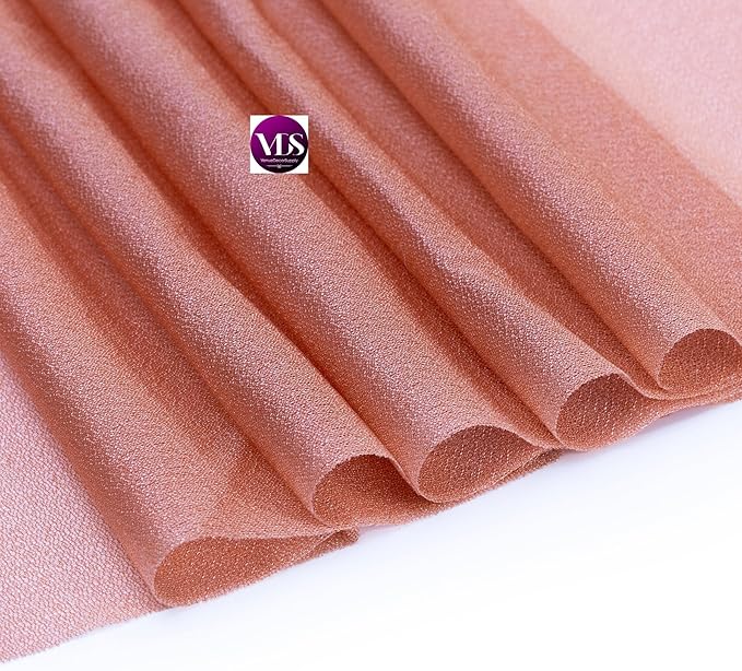 VDS Pack of 75, Coral Peach, Sheer Chiffon Chair Sashes Bows Chair Cover Back Tie Ribbon for Wedding Birthday Baby Shower Engagement Ceremony Event Party Banquet Restaurant Dining Chair Decoration