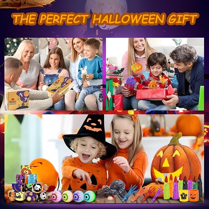 650Pcs Halloween Party Favors for Kids, Bulk Fidget Toys for Party Supplies, Halloween Treats Non Candy School Classroom Carnival Prizes, Treasure Box Toy Chest, Halloween Gifts, Goodie Bag Stuffers